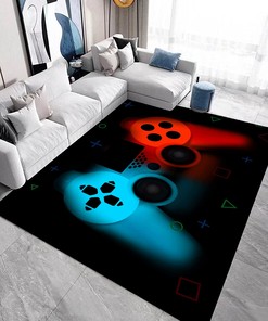 Soft Indoor Floor Mat with Non-Slip Backing - Gamer Room Decor for Living Room or Bedroom - Create a Stylish Space
