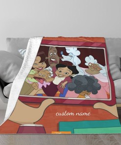 Soft Throw Blanket with Disney The Proud Family Characters for Christmas Gifts