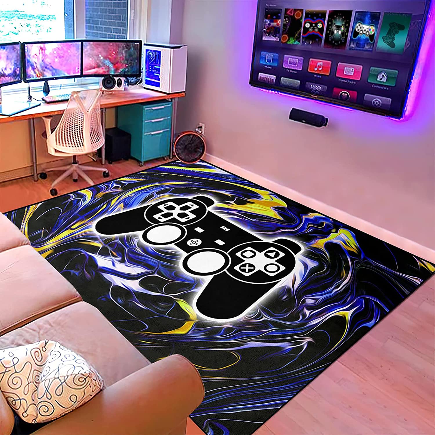 Soft Ultra Gamer Rug for Boys Bedroom or Living Room Decor - Image 3