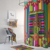 Southwest Serape Cactus Shower Curtain Set with Optional Bath Mat and Towels