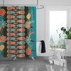 Southwest Turquoise Boho Shower Curtain with Optional Towels and Mat for Unique Bathroom Decor