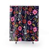Spooky Skull Flower Shower Curtain | Halloween Bathroom Decor, Design, Skull Flower Art, Halloween Print Gift Idea