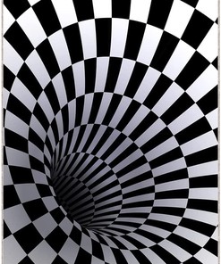 Spooky TIAO Horror Rug with 3D Vortex Illusion, Perfect for Halloween Decorations