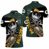 Sport Jack Skellington and Green Bay Packers Logo on All Over Print 3D Polo Shirt