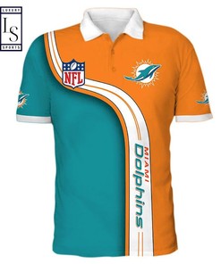 Sport Your Team with the Official Miami Dolphins NFL Polo Shirt in Breathable Fabric