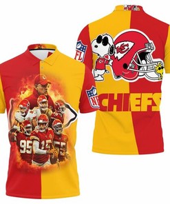Sport your Kansas City Chiefs love with this helmet design 3D All Over Print Polo Shirt
