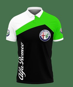 Sporty and Cool in Green: 3D Printed Alfa Romeo TTT-HT Polo Shirt Ver 1 with Breathable Fabric Design