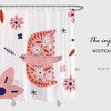 Spring Pink Bird Shower Curtain, Flower Waterproof & Washable Curtain for Bath