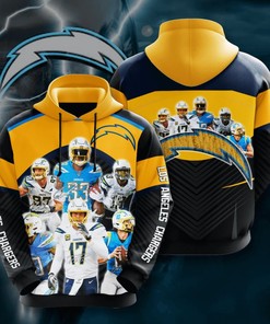Spring Style All Over Print 3D Hoodie for Los Angeles Chargers Fans with Custom Sport Design