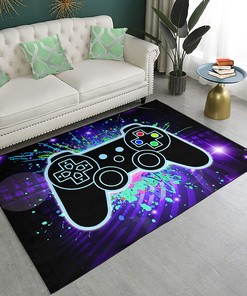 Square Gamepad Design Gaming Carpet for Boys Room