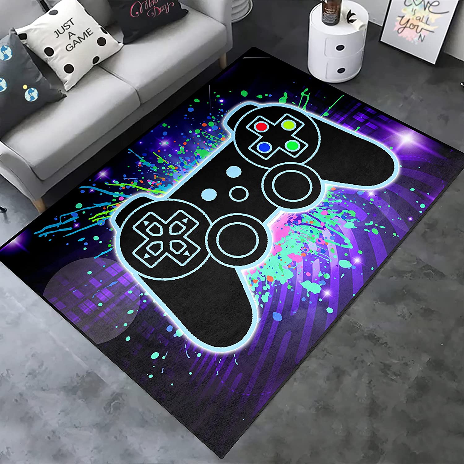 Square Gamepad Design Gaming Carpet for Boys Room - Image 2