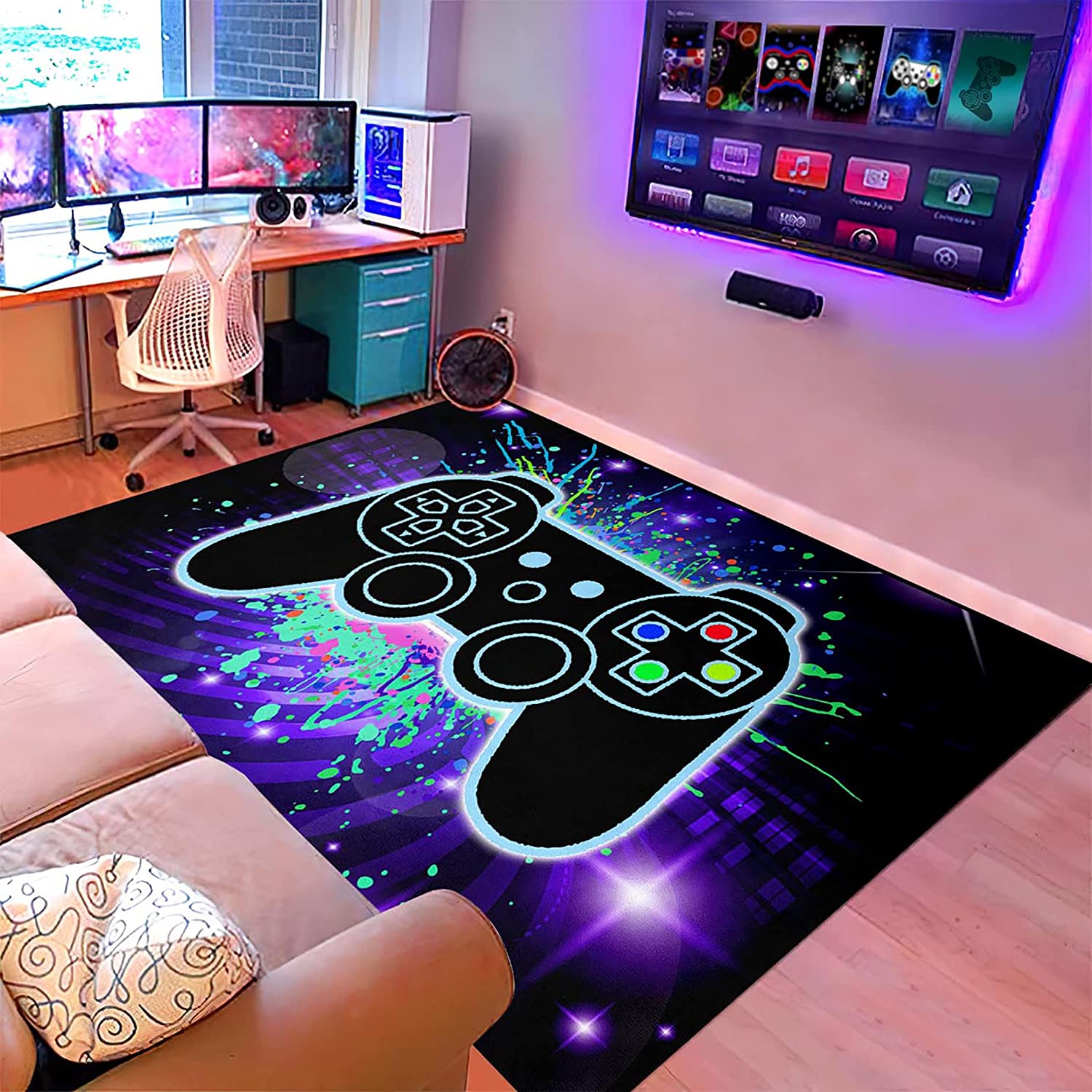 Square Gamepad Design Gaming Carpet for Boys Room - Image 3