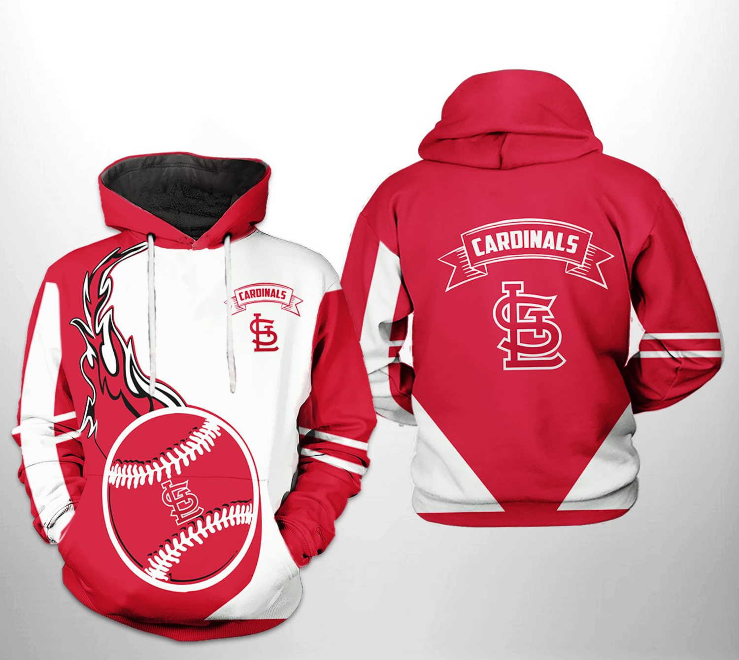 St. Louis Cardinals All Over Print Camo Veteran 3D Hoodie Zipper