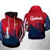 St. Louis Cardinals All Over Print MLB Team 3D Hoodie Zipper