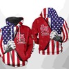 St. Louis Cardinals All Over Print US Flag 3D Hoodie Zipper