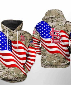 St. Louis Cardinals All Over Print US Flag Camo Veteran 3D Hoodie