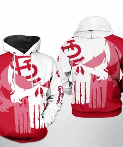 St. Louis Cardinals MLB Team Skull All Over Print Hoodie