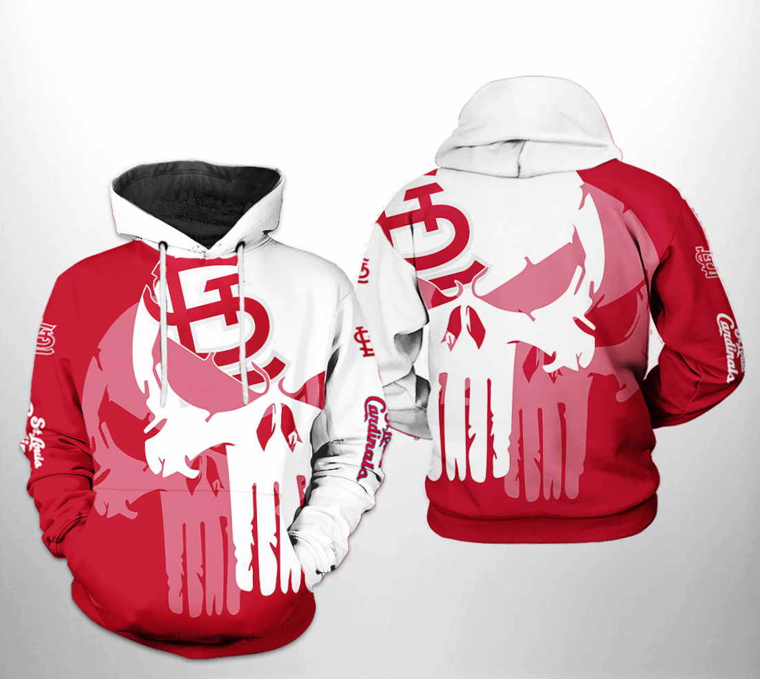 St. Louis Cardinals MLB Team Skull All Over Print Hoodie