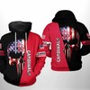 St. Louis Cardinals MLB US Flag Skull Zip Up Hoodie