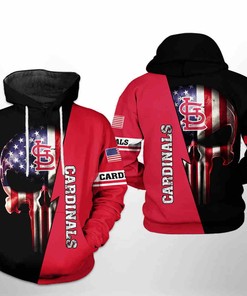 St. Louis Cardinals MLB US Flag Skull Zip Up Hoodie