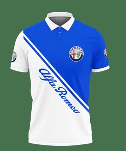 Stand Out in Blue: 3D Printed Alfa Romeo TTT-HT Polo Shirt Ver 1 with All Over Print Design