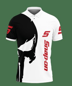 Stand Out in Our 3D Printed Snap-On Ttt-Lt Polo Shirt Ver 1 (White)