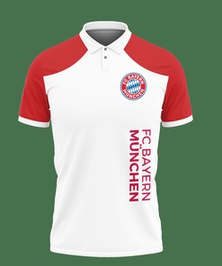 Stand Out in Red: 3D Printed Bayern Muchen Nct-Lt Polo Shirt Ver 2 with Breathable Fabric Design