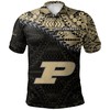 Stand Out in Style with the NCAA Purdue Boilermakers Gold and Black Polynesian Polo Shirt with Breathable Fabric