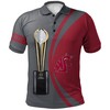 Stand Out in Style with the NCAA Washington State Cougars Red and Grey Champions Polo Shirt with Breathable Fabric