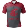 Stand Out in Style with the NCAA Washington State Cougars Red and Grey Curve Style Polo Shirt