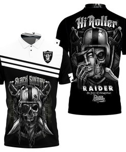 Stand Out with Your Own Style - Oakland Raiders Black Sunday Skull 3D Jersey Polo Shirt All Over Print