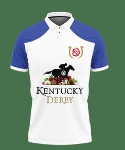 Stand out from the crowd in this classic blue 3D Printed Kentucky Derby NQP-HT Polo Shirt Ver 1