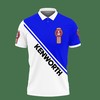 Stand out on the racetrack with this 3D Printed Blue Kenworth VTH-HT Polo Shirt Ver 1