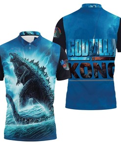 Stand out with Godzilla Showing Up the Power in the Ocean with Godzilla Vs. Kong Polo Shirt in All Over Print