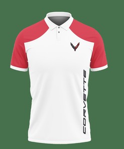 Standout in Pink with Our 3D Printed Chevrolet Corvette C8 Nct-Ht Polo Shirt Ver 1 Made from Breathable Fabric