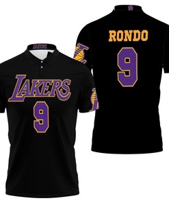 Standout with Rajon Rondo Lakers Jersey Inspired Style 3D All Over Print Polo Shirt with Personalized All Over Print