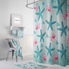 Starfish Lotus Shower Curtain Set with Beachy Bath Decor