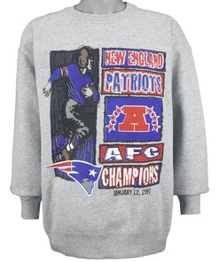 Starter New England Patriots Afc Champions Crew Neck Sweatshirt 1997 Vintage Unisex Sweatshirt American Football Shirt