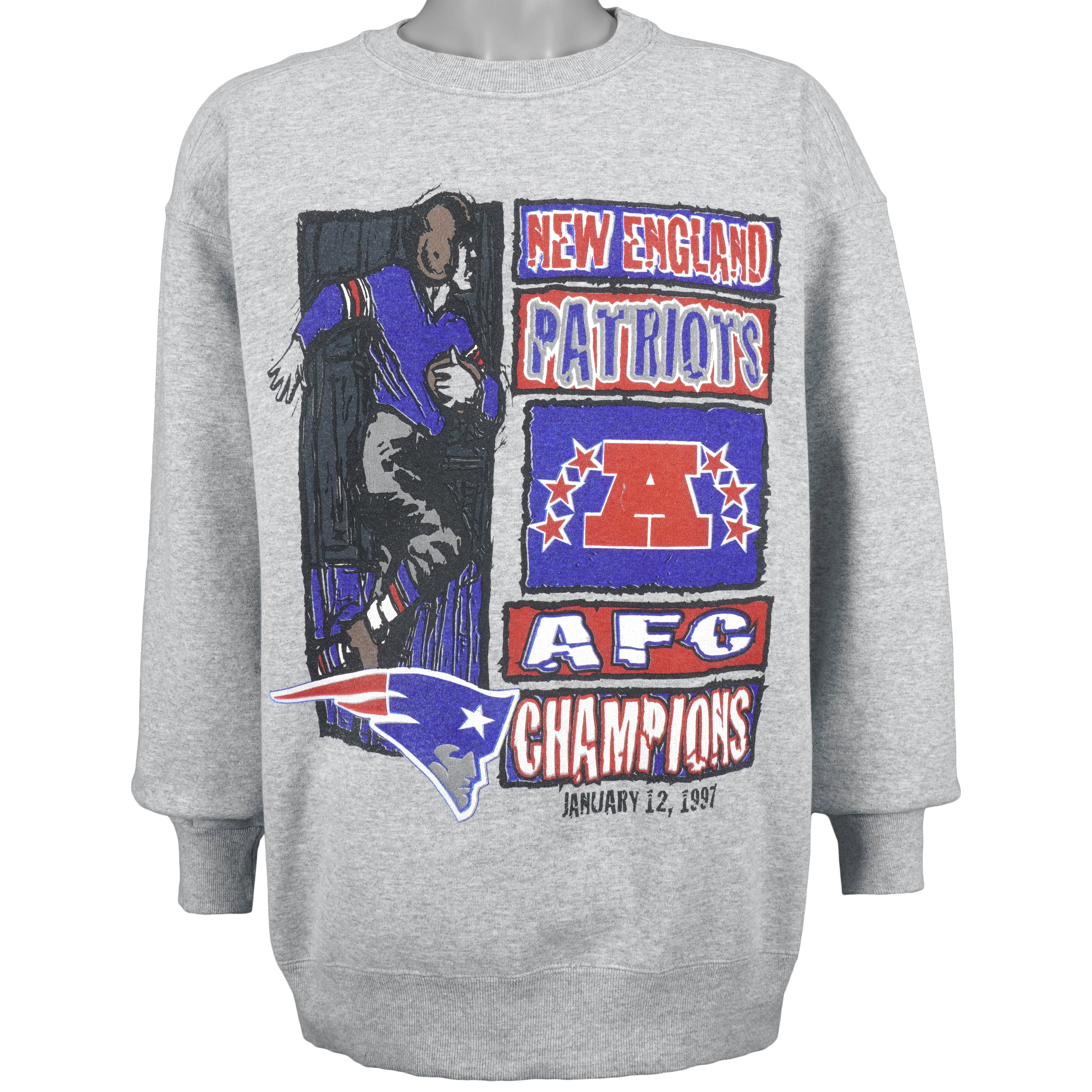 Starter New England Patriots Afc Champions Crew Neck Sweatshirt 1997 Vintage Unisex Sweatshirt American Football Shirt