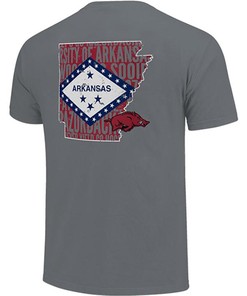 State Flag Cutout T-Shirt Full Size Arkansas Razorbacks Hoodie Sweatshirt Shirt Gift For Ncaa Fans