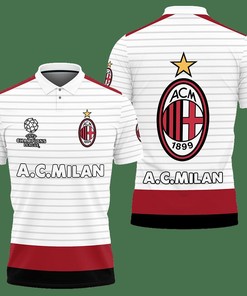 Stay Clean in White: 3D Printed Ac Milan Lph-Ht Polo Shirt Ver 1 with All Over Print Polo T-shirt Design