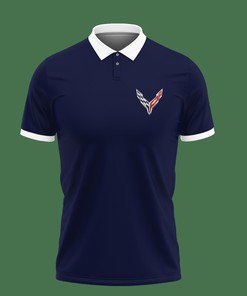 Stay Confident in Blue with Our 3D Printed Chevrolet Corvette Nct-Nh Polo Shirt Ver 1 Made from Breathable Fabric