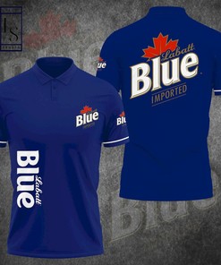 Stay Cool and Casual with a Stylish Labatt Blue Drinking Polo Shirt Featuring Breathable Fabric