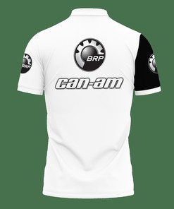 Stay Cool and Classy in Our White 3D Printed Can-Am Ttt-Lt Polo Shirt Ver 1 Made from Breathable Fabric