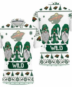 Stay Cool and Comfortable with Christmas Gnomes on a Breathable Minnesota Wild 3D All-Over Print Polo Shirt
