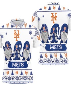 Stay Cool and Comfortable with Christmas Gnomes on a Breathable New York Mets 3D Polo Shirt with All-Over Print