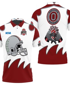 Stay Cool and Stylish with the Ncaa Ohio State Buckeyes 3D Polo Shirt in All-Over Print, Perfect for Fans of Buckeyes