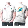 Stay Cool with this Miami Dolphins Logo on Chest 3D Designed Polo Shirt in All Over Print