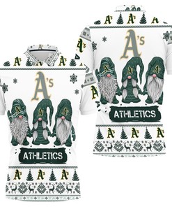 Stay Festive All Season Long with Christmas Gnomes on a Cool Oakland Athletics 3D Polo Shirt with All-Over Print