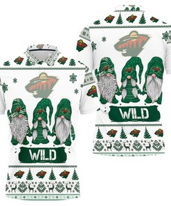 Stay Festive All Season Long with Christmas Gnomes on a Minnesota Wild 3D Polo Shirt with All-Over Print